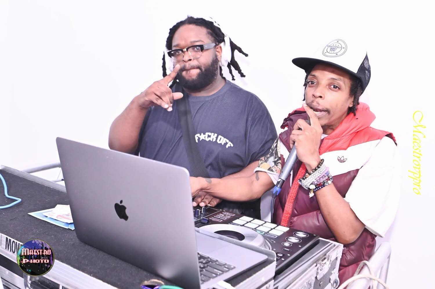 Two people together at the DJ setup, from Shorts Temper’s Instagram